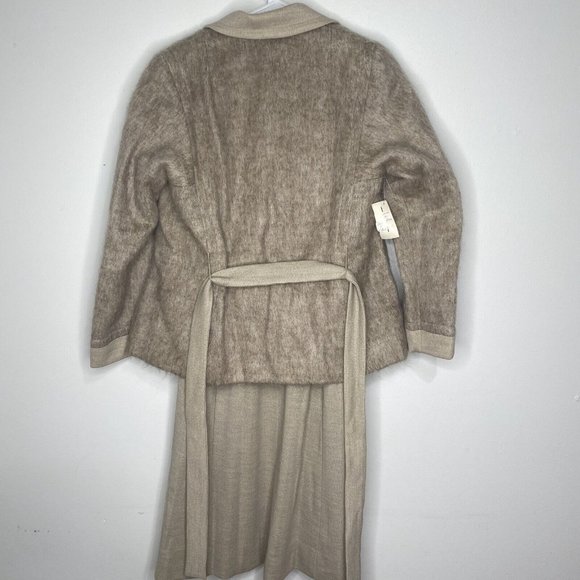 Vintage 1970’s Abe Schrader Wool Dress Suit Mohair Jacket Tan Belted NEW midi - Picture 6 of 10